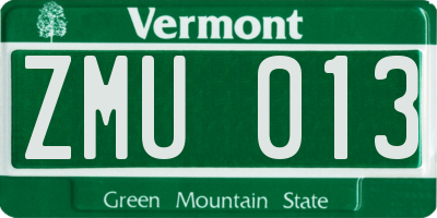 VT license plate ZMU013