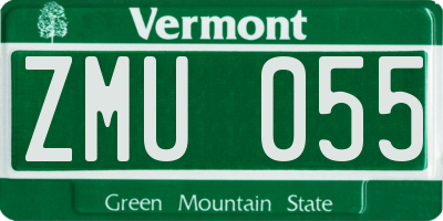 VT license plate ZMU055