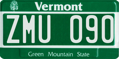 VT license plate ZMU090