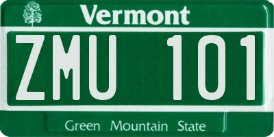 VT license plate ZMU101