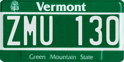 VT license plate ZMU130