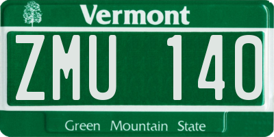 VT license plate ZMU140