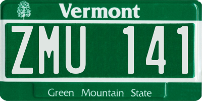 VT license plate ZMU141