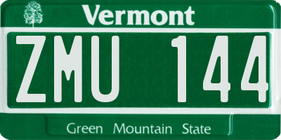VT license plate ZMU144