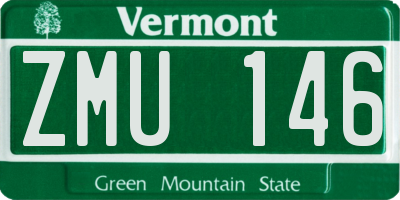 VT license plate ZMU146