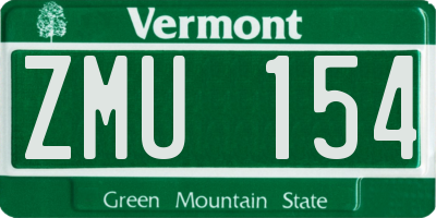 VT license plate ZMU154