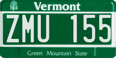 VT license plate ZMU155