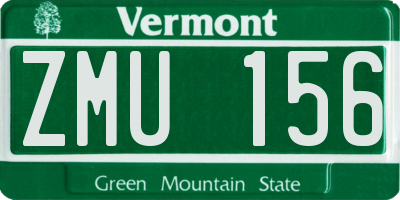 VT license plate ZMU156