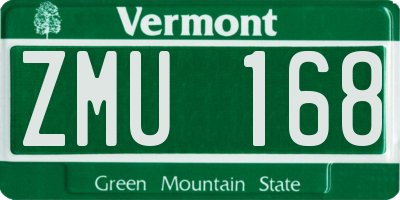 VT license plate ZMU168