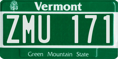 VT license plate ZMU171