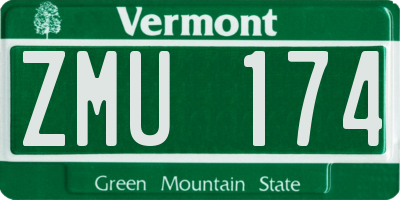 VT license plate ZMU174