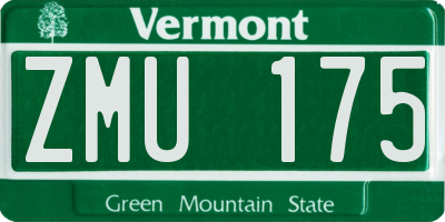 VT license plate ZMU175