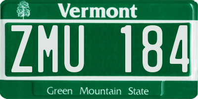 VT license plate ZMU184