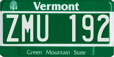 VT license plate ZMU192