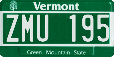 VT license plate ZMU195