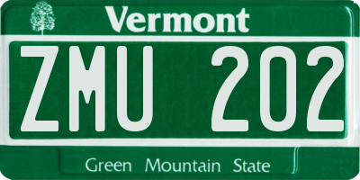 VT license plate ZMU202