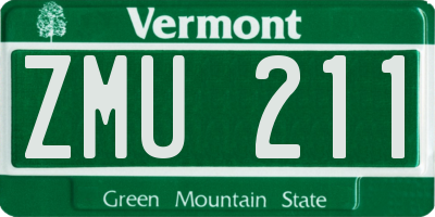 VT license plate ZMU211