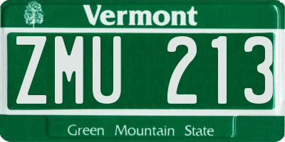 VT license plate ZMU213