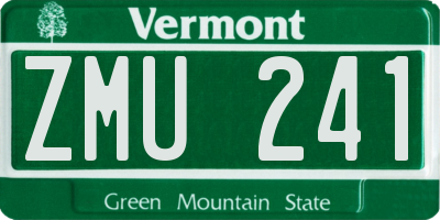 VT license plate ZMU241