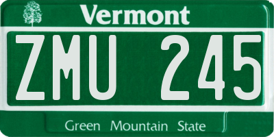 VT license plate ZMU245