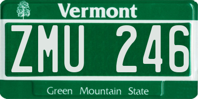 VT license plate ZMU246