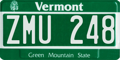 VT license plate ZMU248