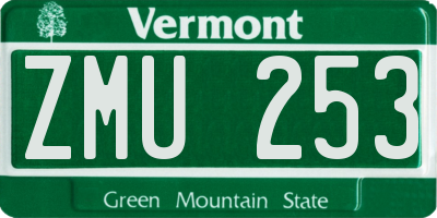 VT license plate ZMU253