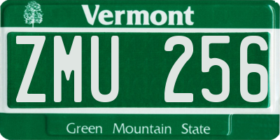 VT license plate ZMU256
