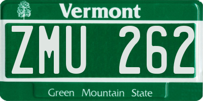 VT license plate ZMU262