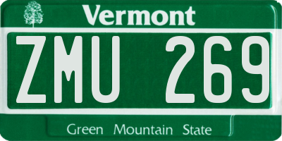 VT license plate ZMU269