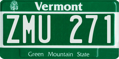 VT license plate ZMU271