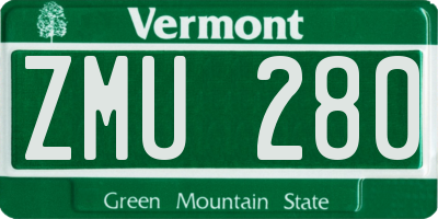 VT license plate ZMU280