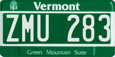 VT license plate ZMU283