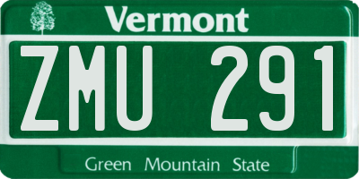 VT license plate ZMU291