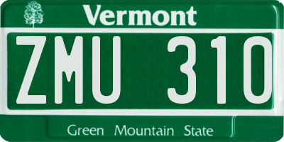 VT license plate ZMU310
