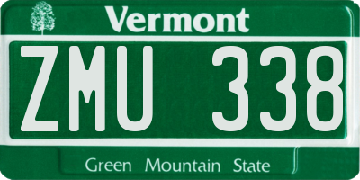 VT license plate ZMU338