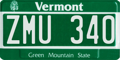 VT license plate ZMU340