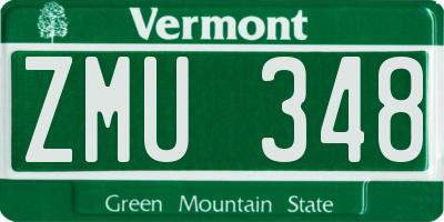 VT license plate ZMU348
