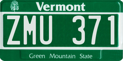 VT license plate ZMU371