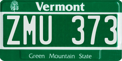 VT license plate ZMU373