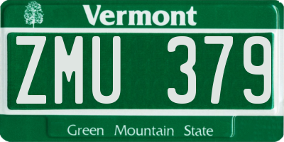 VT license plate ZMU379