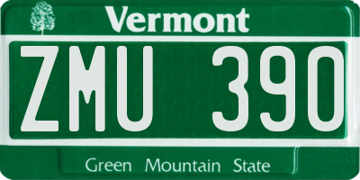 VT license plate ZMU390
