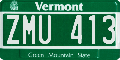 VT license plate ZMU413
