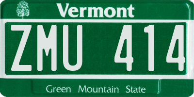 VT license plate ZMU414