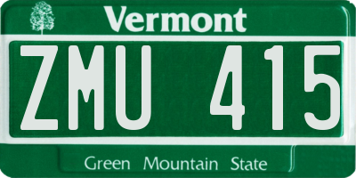 VT license plate ZMU415