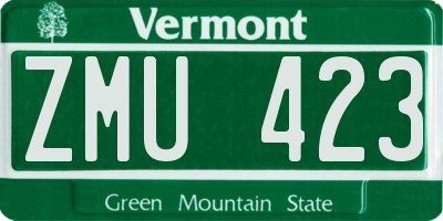 VT license plate ZMU423