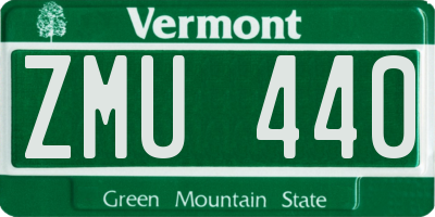 VT license plate ZMU440