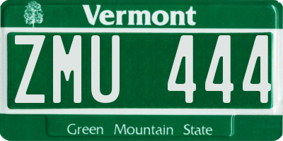 VT license plate ZMU444