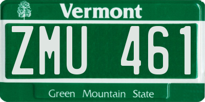 VT license plate ZMU461
