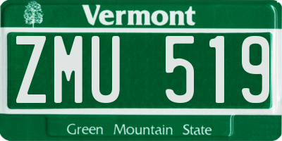 VT license plate ZMU519
